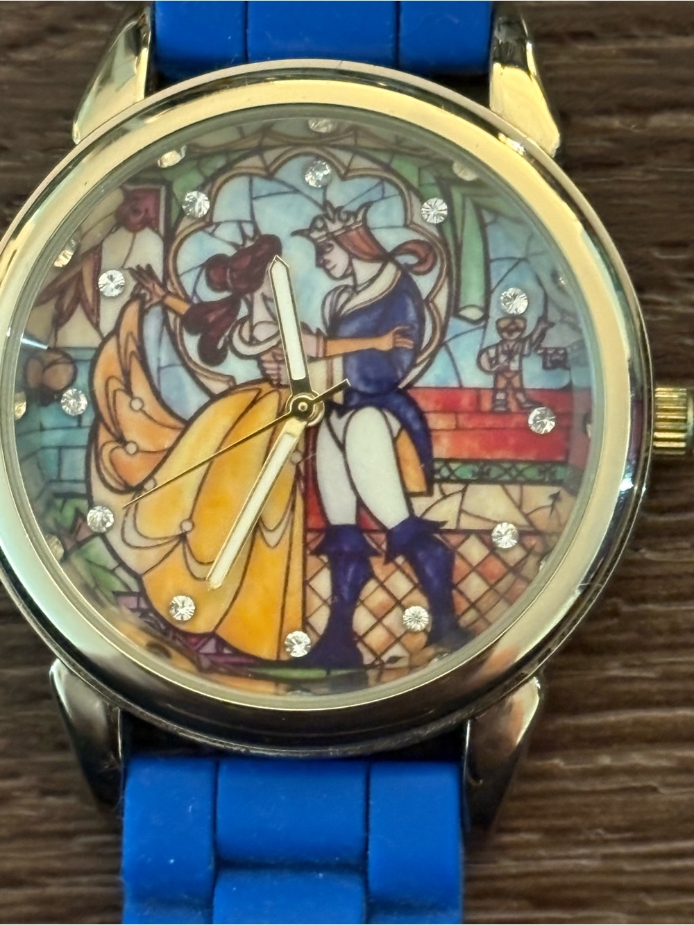Blue Strap Stained-Glass Style Belle & Prince Art Watch Beauty and the Beast